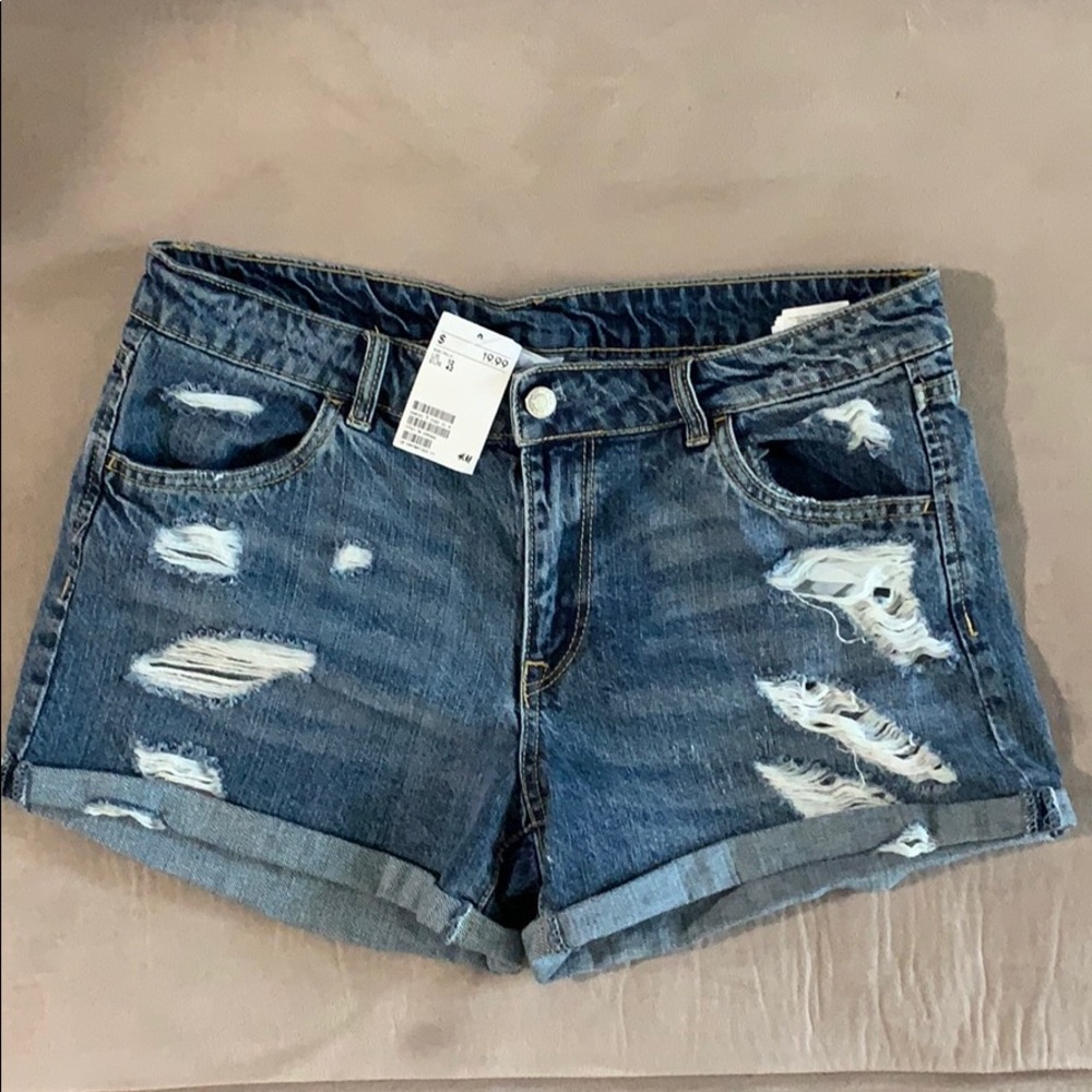 SOLD—H&M Ripped Denim Shorts, US Women’s 12
